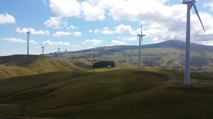 Te Apiti wind farm near the Manawatu Gorge.