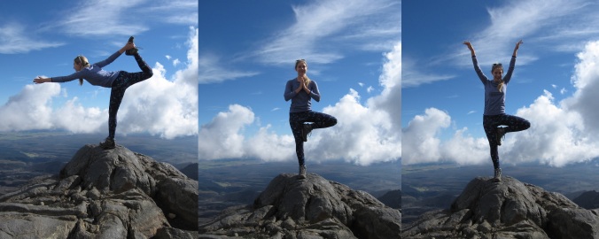 Dancer's and Tree pose...couldn't resist yoga on a mountain!
